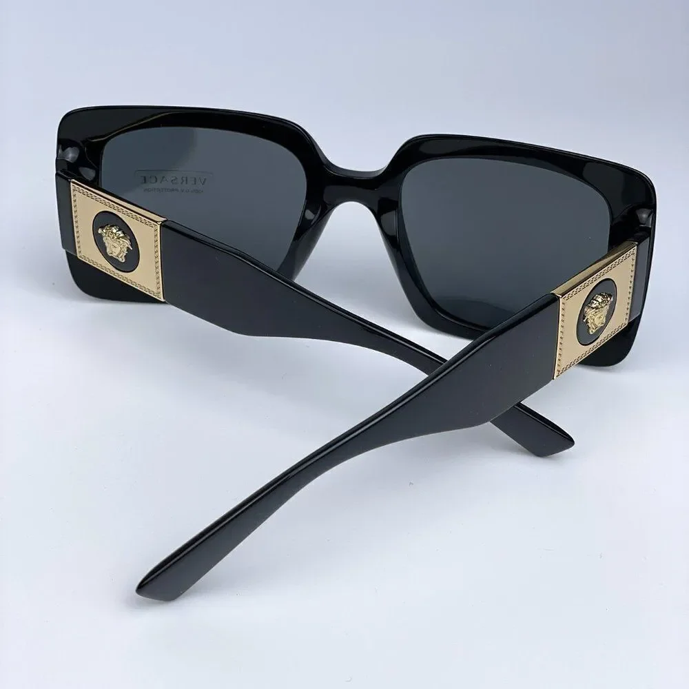 NEW Versace  VE4405 GB1/87 Black Gray Square Women Sunglasses
